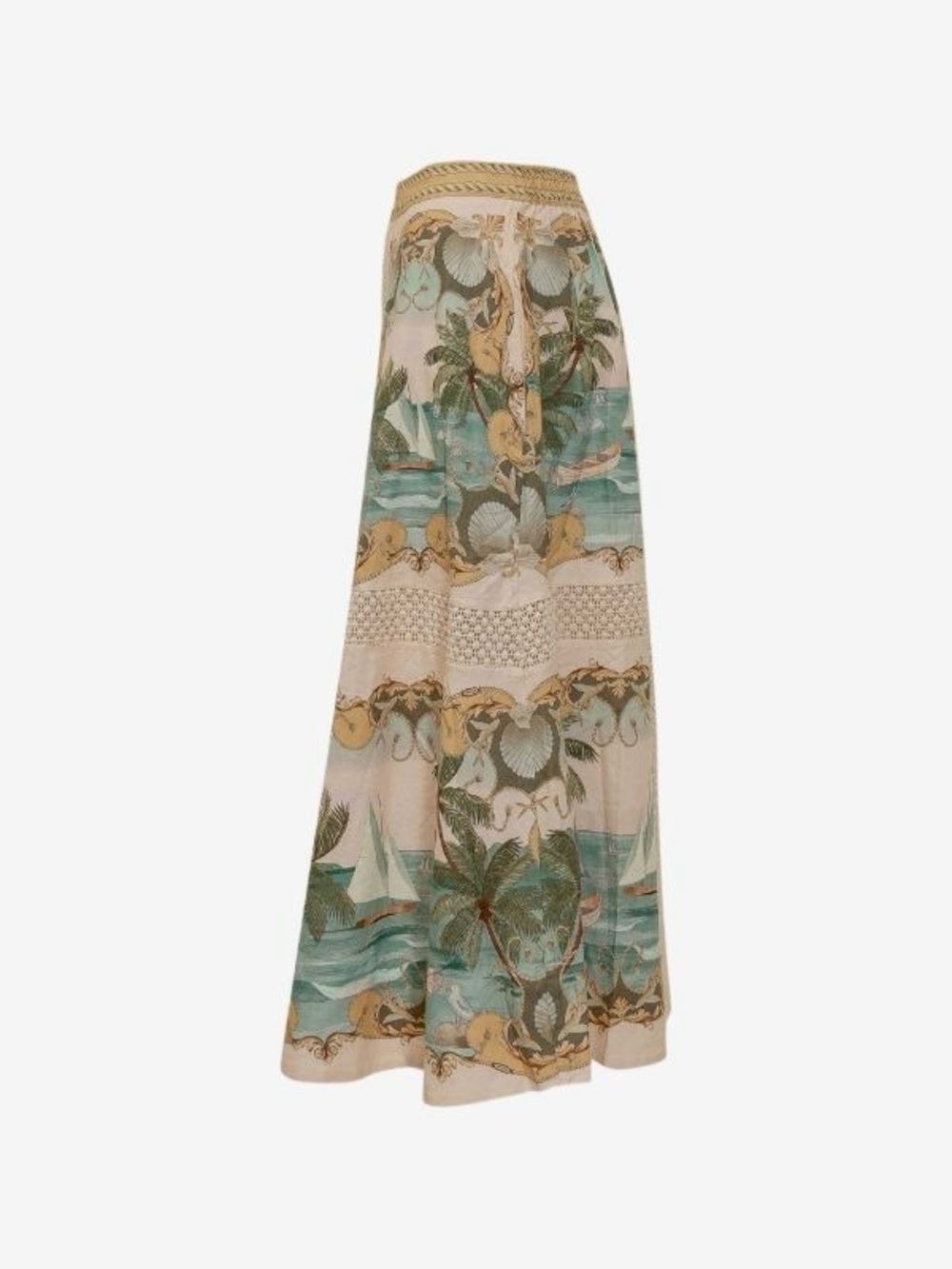FARM Rio Sand Royal Sea Crochet Midi Skirt Size Small NWT - Picture 7 of 13